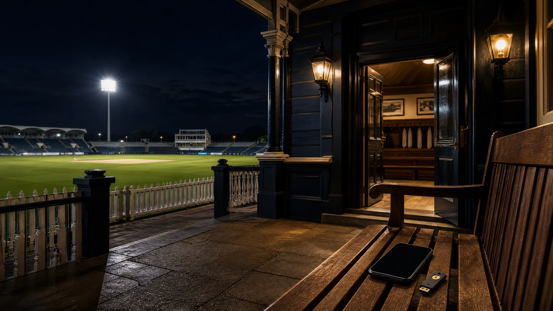 Pavilion walkway with phone and key for Fair Play Login
