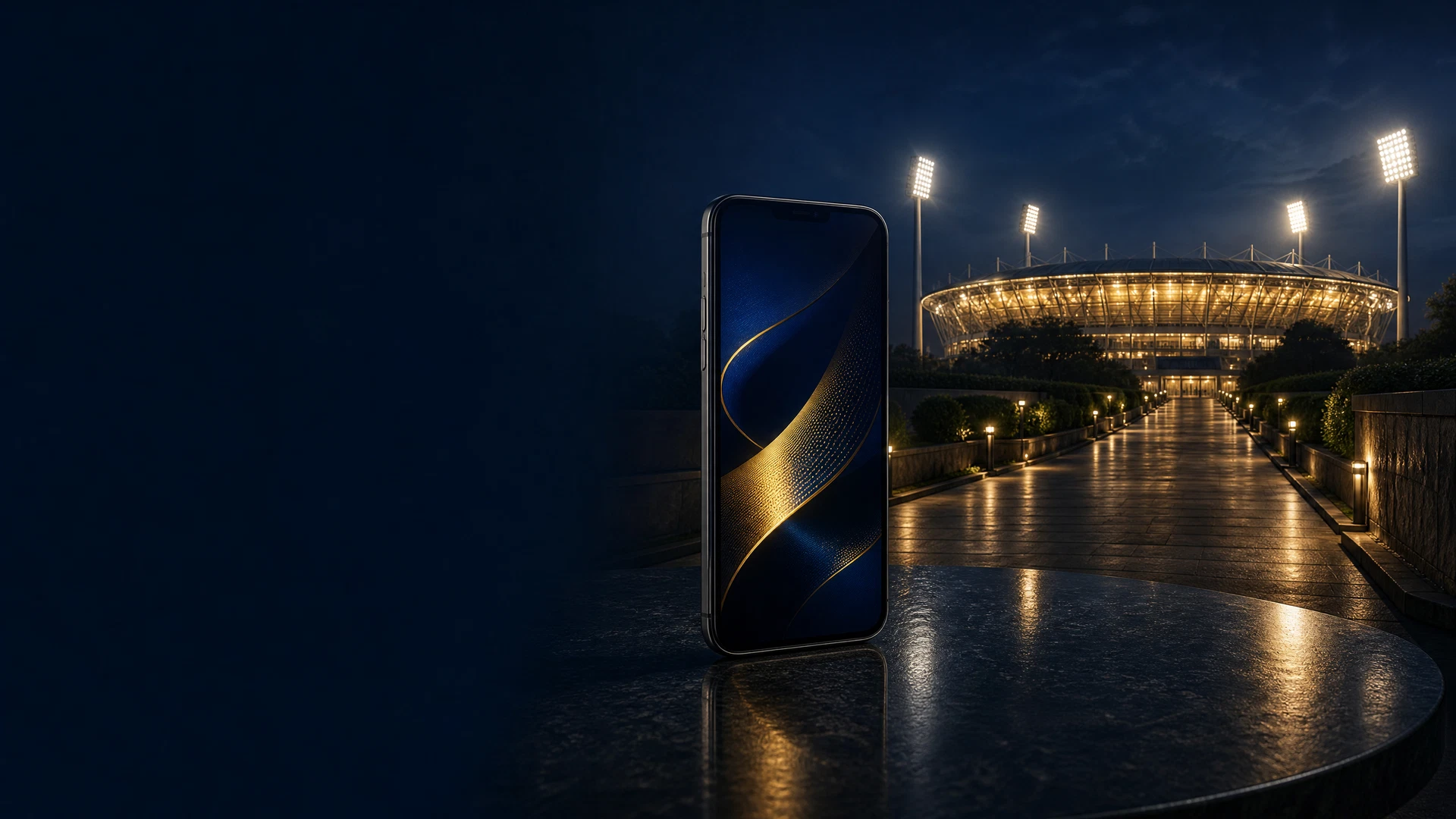 Unbranded phone by a stadium route for FairPlay App support guidance