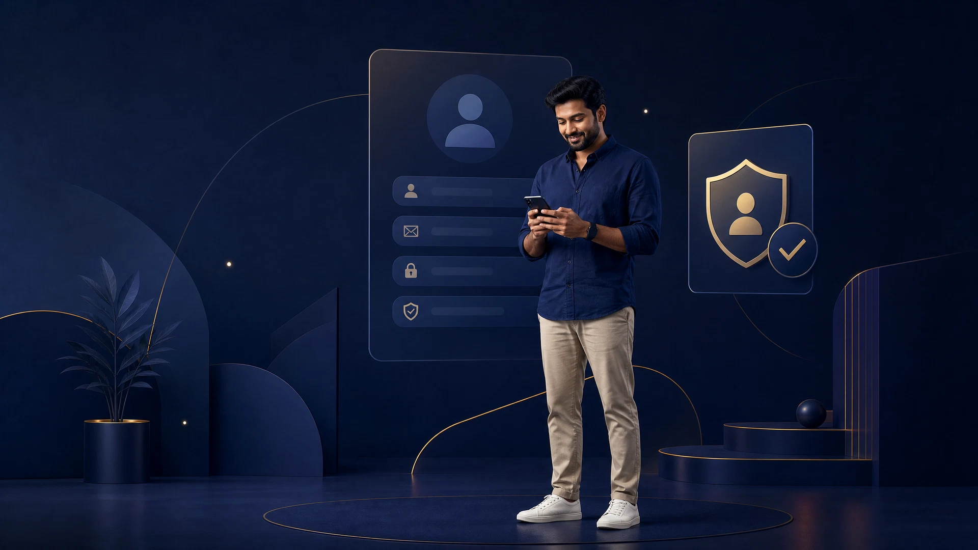 Account setup scene for FairPlay registration guidance