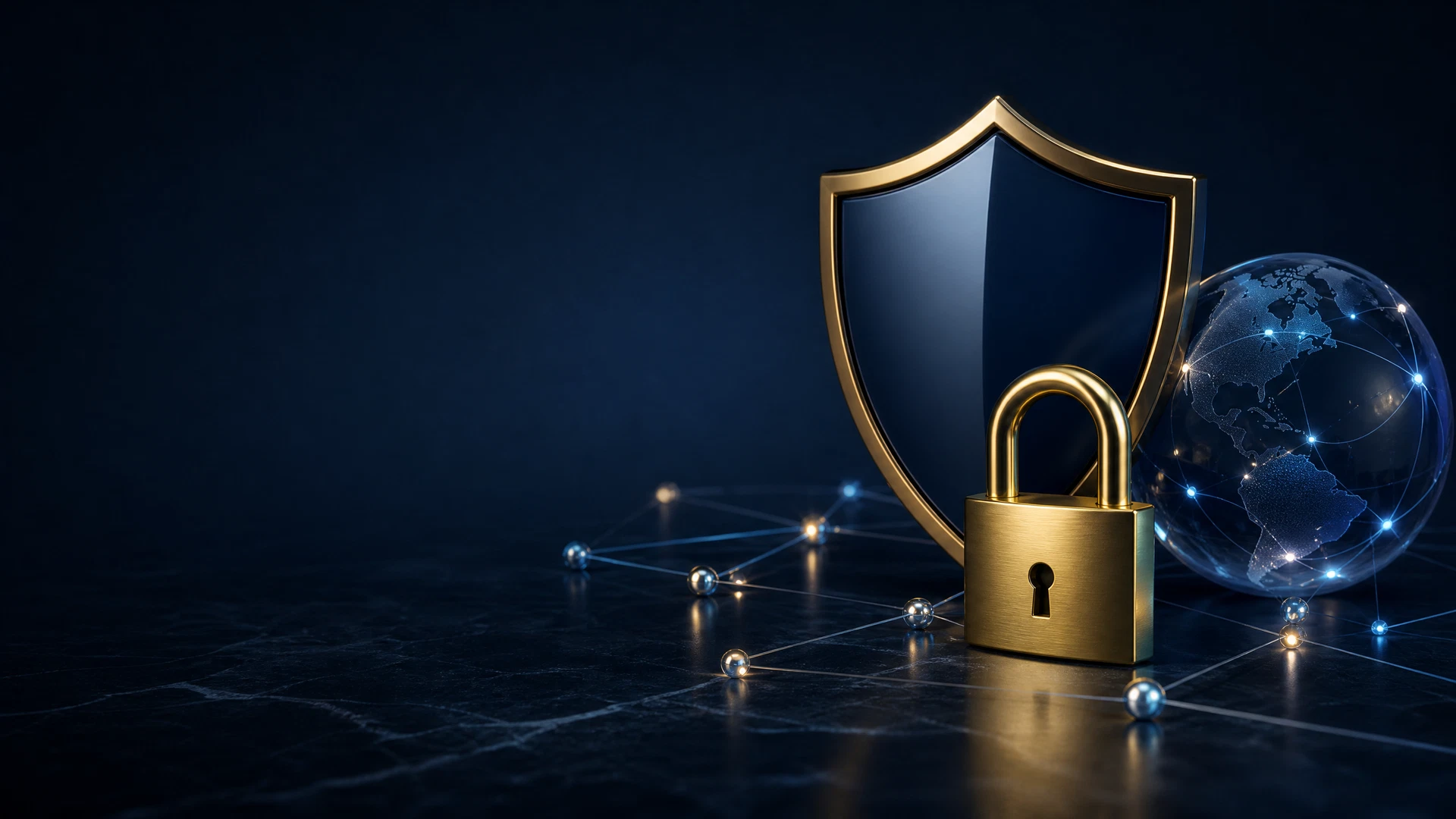 Gold padlock and shield representing FairPlay privacy policy information