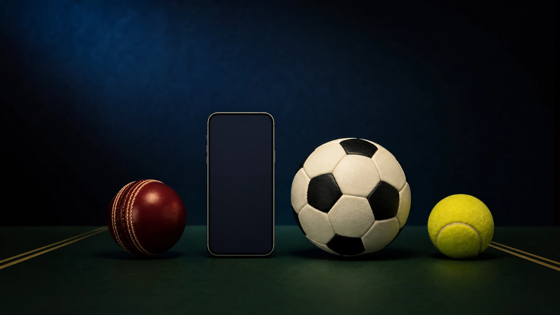 Phone and sports balls for FairPlay Sports Betting App navigation