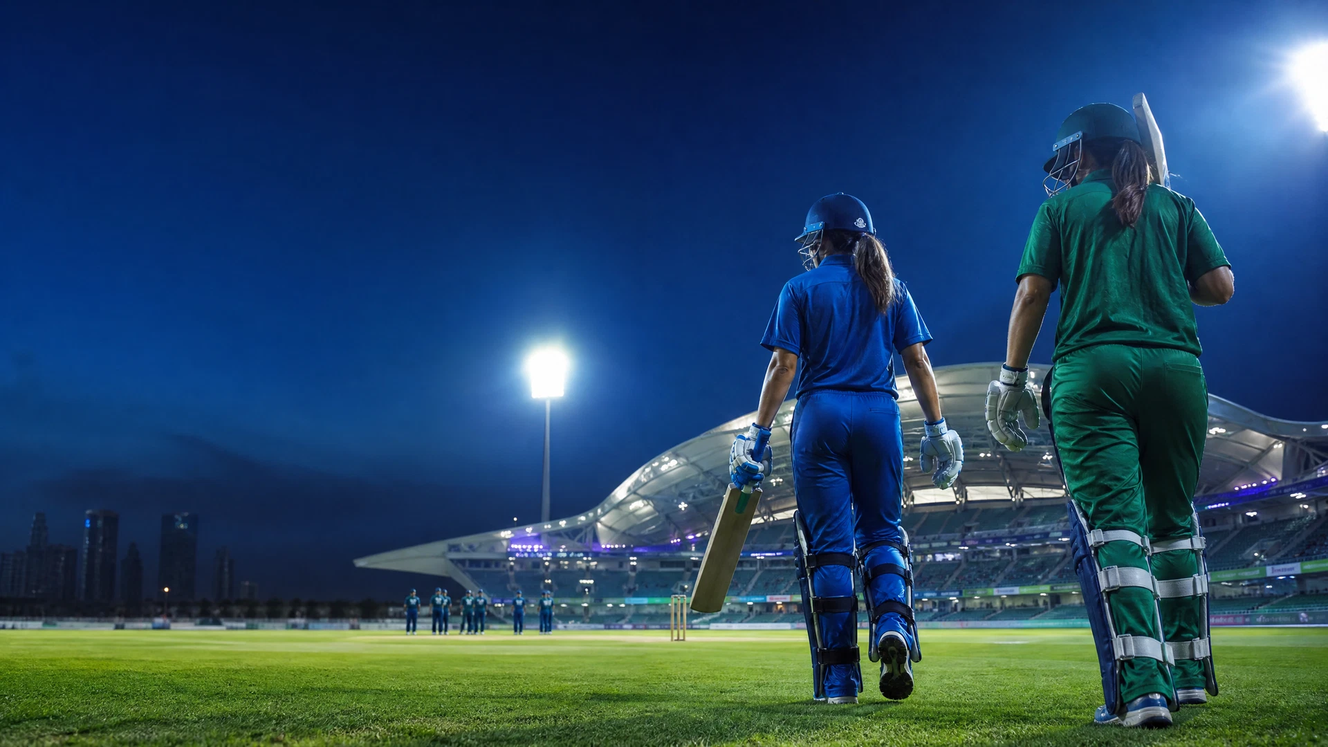 Editorial Dubai women’s cricket stadium scene for India versus Bangladesh semi-final match context
