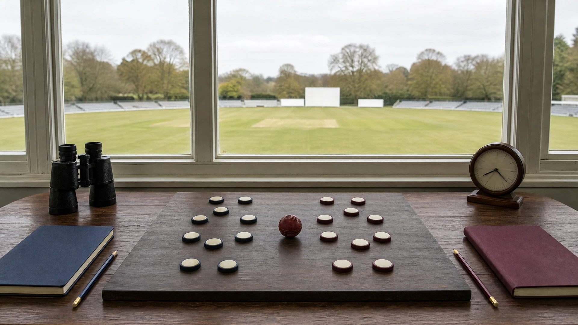 Original neutral red-ball prediction research illustration for Kent versus Gloucestershire