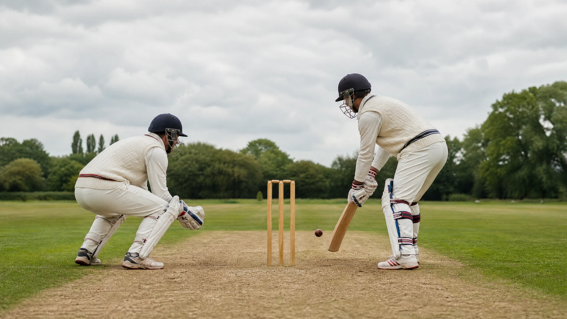 Original neutral county cricket match illustration for Kent versus Lancashire