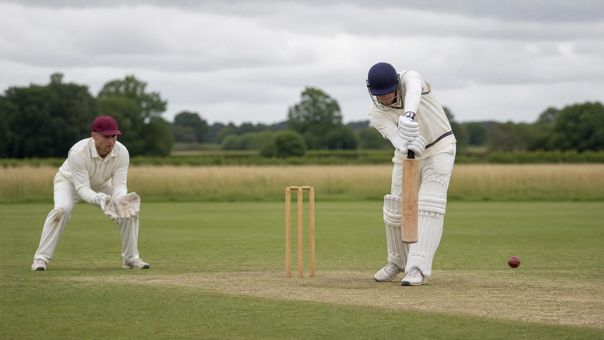 Original neutral county cricket match illustration for Leicestershire versus Hampshire