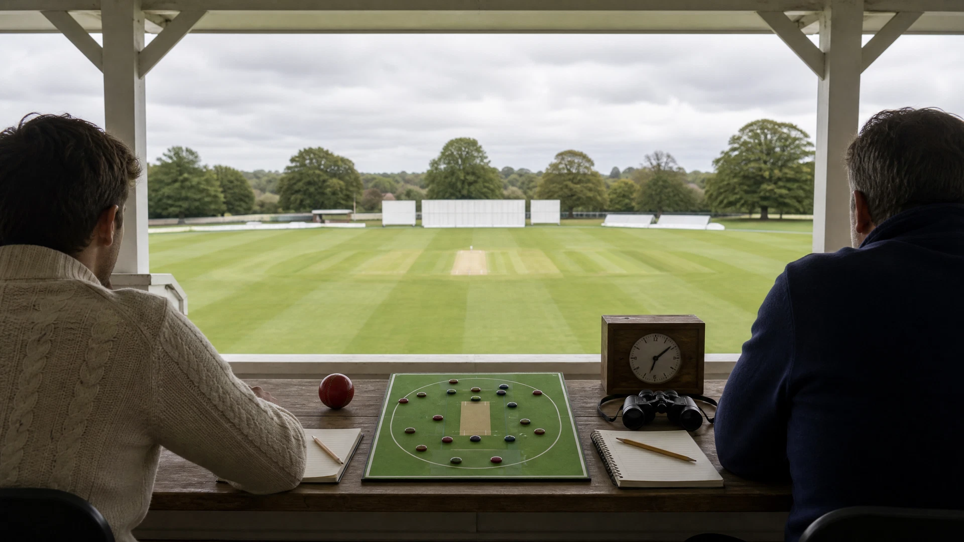 Original neutral red-ball prediction research illustration for Leicestershire versus Hampshire