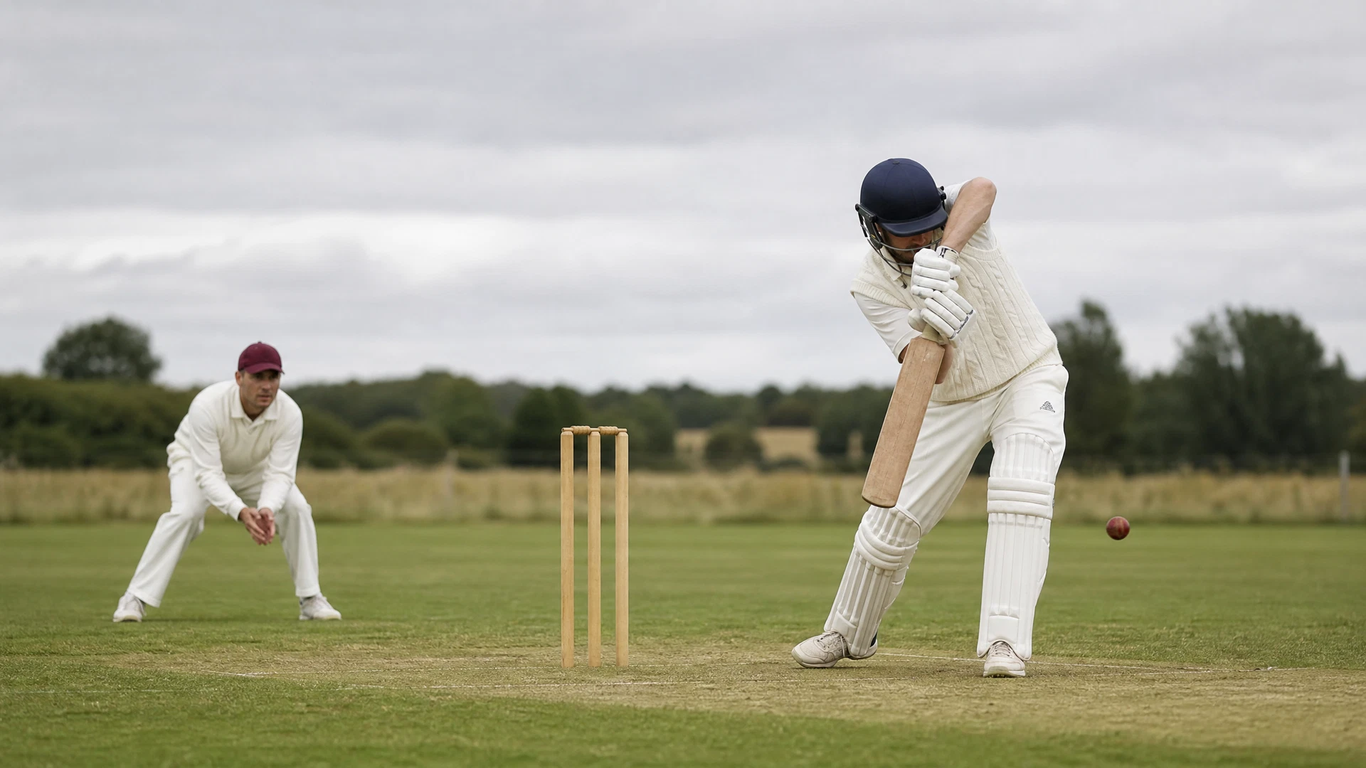 Original neutral county cricket match illustration for Sussex versus Nottinghamshire
