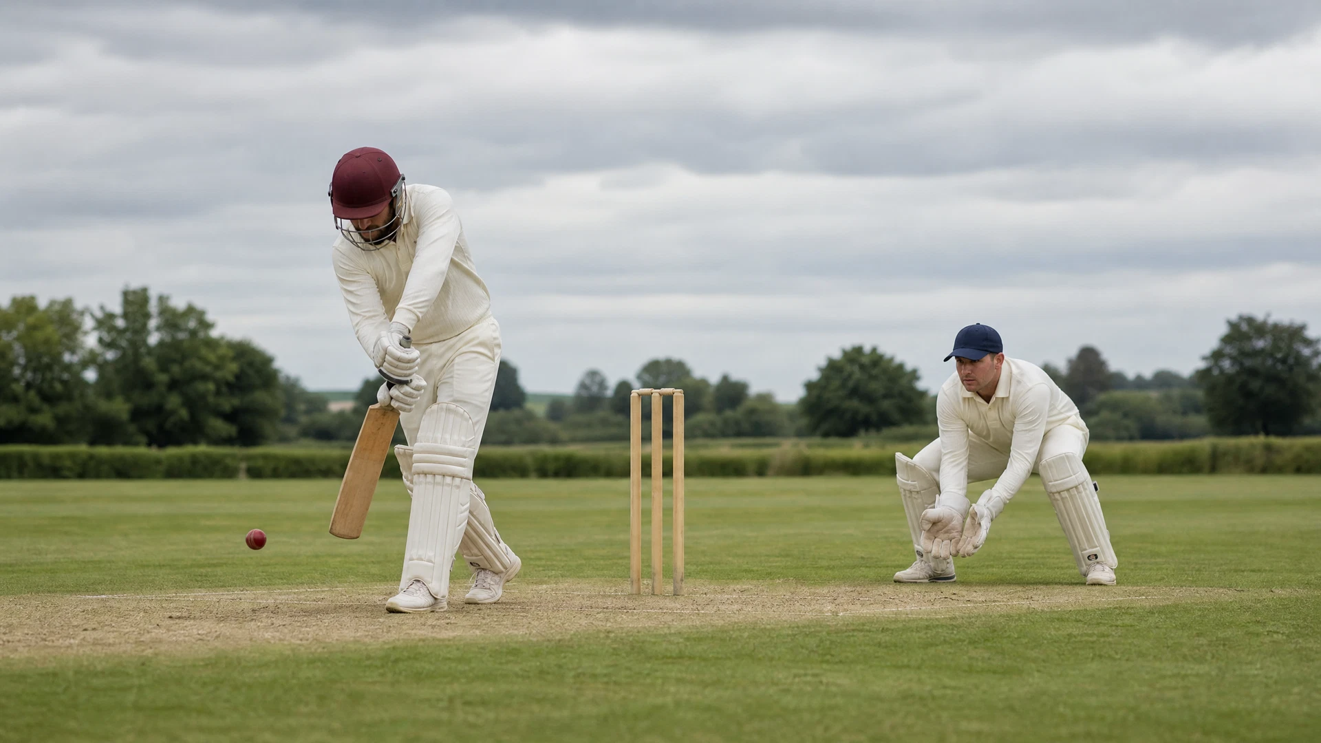 Original neutral county cricket match illustration for Yorkshire versus Somerset
